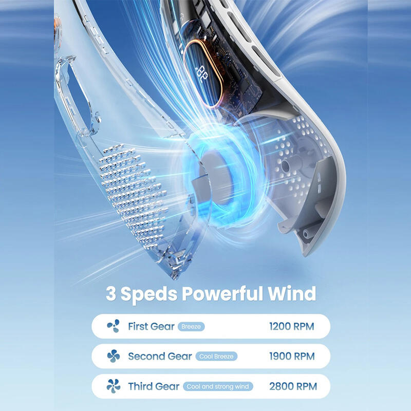 Ventilador de Cuello Portátil con Pantalla Digital